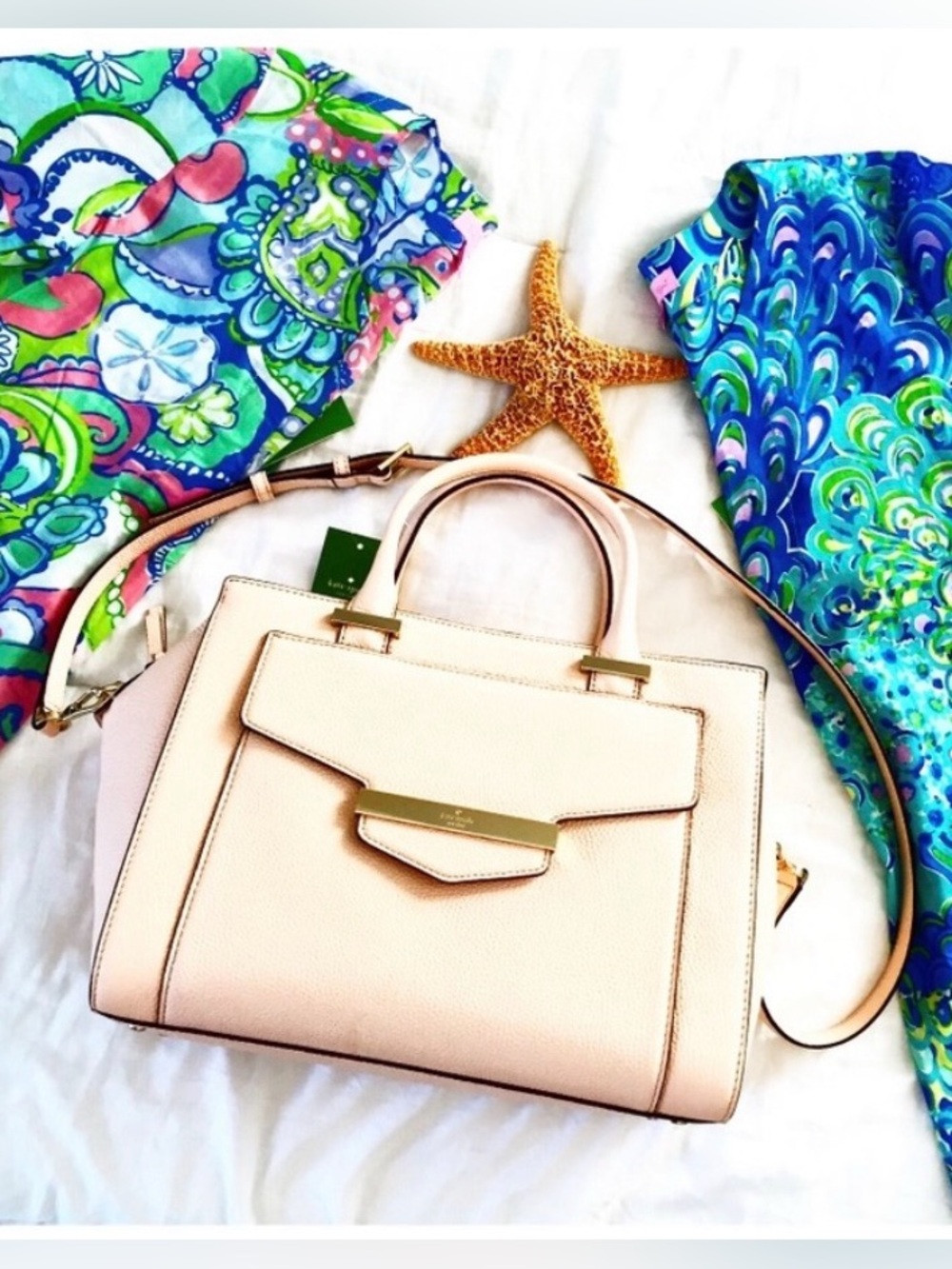 Kate Spade Kennedy Street Brooks Pebbled Leather Satchel with Gold Hardware